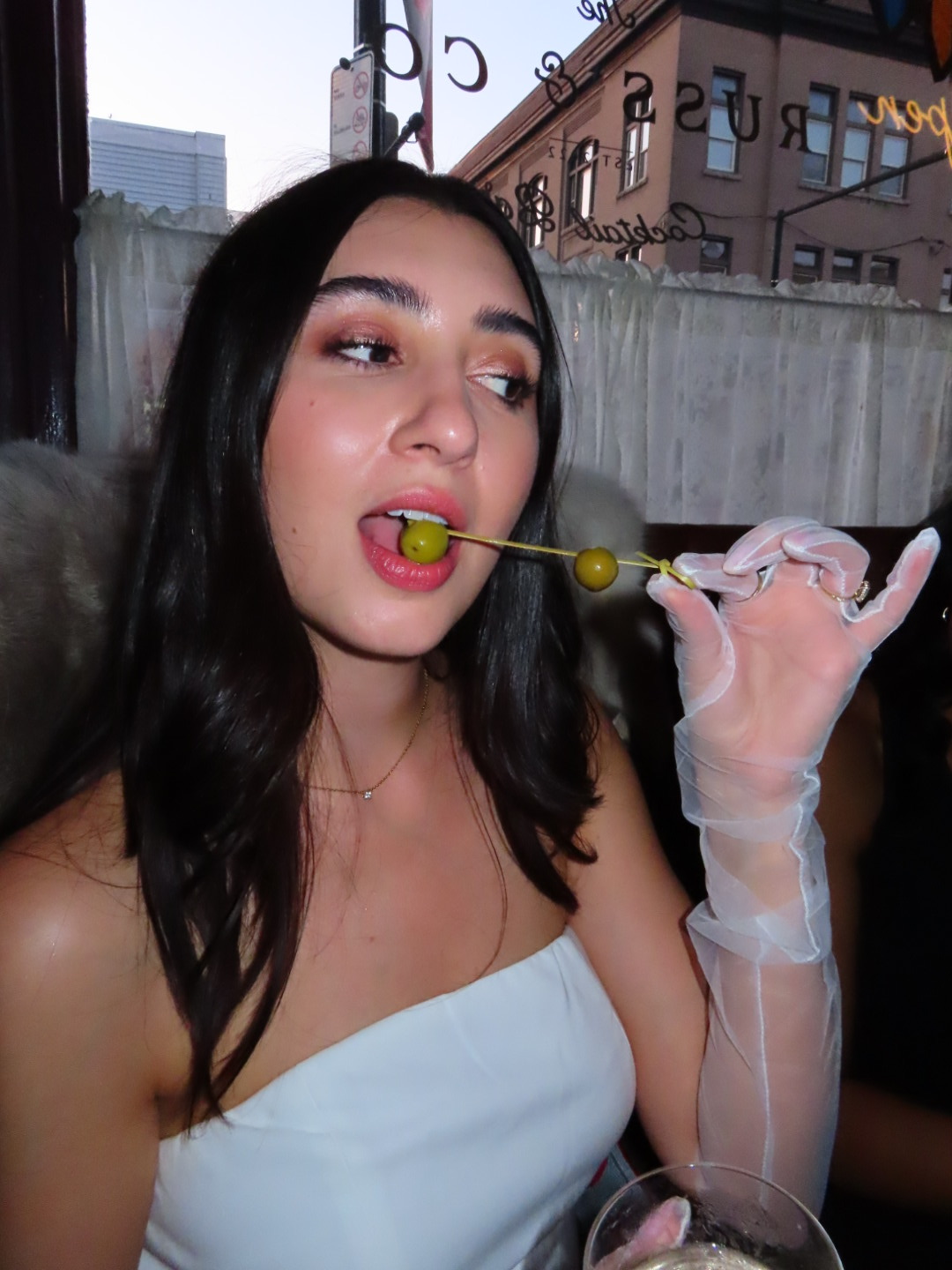 Claudia dressed up for a night out
